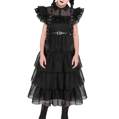 Beita Wednesday Addams Costume Girls Dress For Kids Addams Family Costumes Halloween Cosplay Party Dress #TOP1