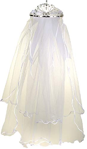 BluNight Collection Little Girls Elegant Princess Communion Flowers Girl Tiara Headpiece Veil