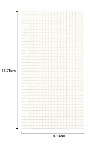Image of Zelten Loose Leaf Punched Paper Refills Paper for 6 Hole Binder Personal Organizer Diary Notebook Refillable Planner (Squared,A6 /6 Hole)