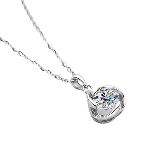 Collier moissanite 6.5mm cadeau anniversaire parfait femme pendentif