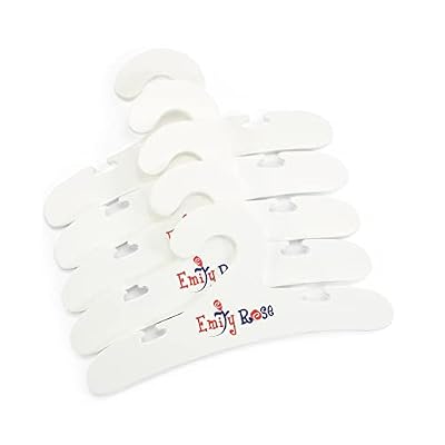 Emily Rose 18 Inch Doll Clothes Hangers 5-Pack White Wooden | Closet Organizer Compatible with American Girl and Our Generation Doll Clothing | 18 Wardrobe Furniture Accessories | USA Brand