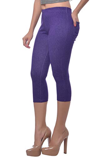 Image of Frenchtrendz Women's Cotton Modal Spandex Stretchable Slim Fit Jegging Capris
