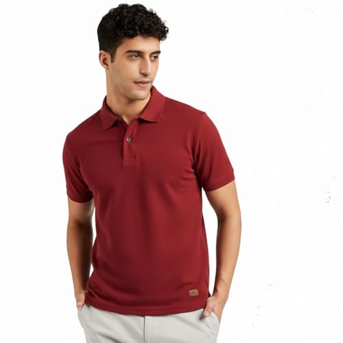 Image of Premium Cotton Pique Polo T-Shirt for Men | Half Seelves Regular Fit | Polo Neck - Ultra-Soft Breathable Fabric | Moisture Wicking