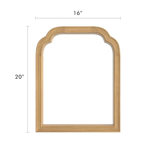 HOMECOOKIN Wood Bathroom Mirrors for Wall Mounted, 16" x 20" Rustic Wood Frame Wall Mirrors Decorative for Living Room or Bedroom Vanity Mirror (Natural) B - Image 4