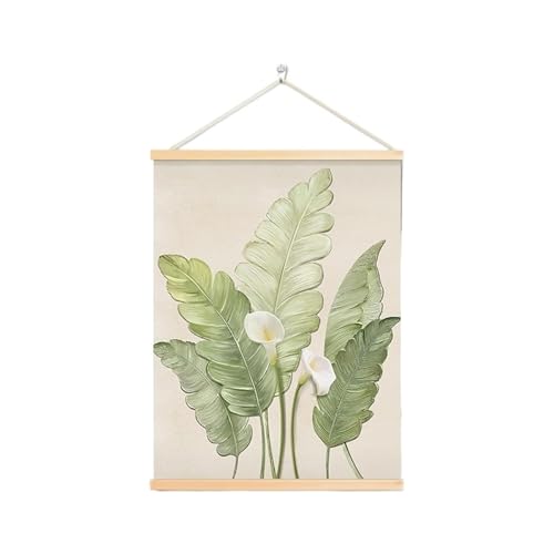 Decorative Breaker Box Cover - Matte Canvas Vertical Electrical Panel Cover, Dustproof Fuse/Meter Box Hider, Scroll Painting Design (Style C, 19.7" x 27.5")