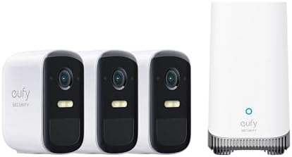 eufy Security, eufyCam 2C Pro 3-Cam Kit, Wireless Home Security System with 2K Resolution, 180-Day Battery Life, HomeBase S380 (HomeBase 3), No Monthly Fee (Renewed)
