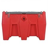 128 Gallon Portable Fuel Tank for Diesel and Gasoline, 12v 10 GPM Pump with Auto Shut-Off Nozzle, 13 Ft Hose and Swivel Connector, Heavy-Duty Transfer Tank for Truck, Tractor, Boat and Equipment