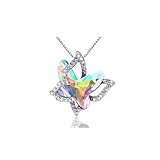 CERSLIMO Butterfly Diamond Necklaces - Small Crystal Butterfly Pendant, Girls' Jewellery Gifts for Birthday, Christmas | Kids' Necklaces, Children's Jewellery, Colored