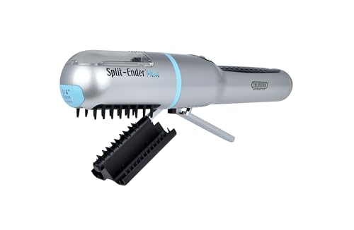 Split-Ender Mini Cordless Split End Hair Trimmer for Dry, Damaged, Brittle, or Frizzy Hair - Battery Operated Clipper for Straight and Curly Hair - Blue