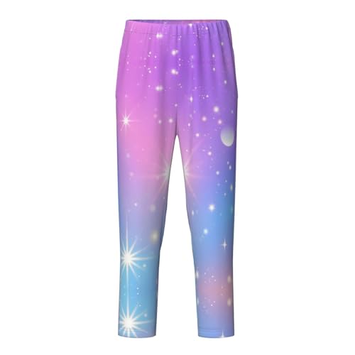 Pajama Pants Pajama Bottoms with Elastic Waistband Sleepwear Lounge PantsColorful Starry Sky