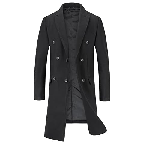 Allthemen Men's Winter Wool Knee Length Coat Cover