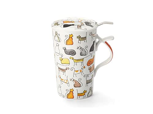 Cha Cult NEU teemando® Teamug Dodo Porzellan-Kräuterteetasse, 3-teilig mit Edelstahlsieb 0,4 l
