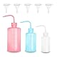 Glarks 8Pcs 150ML/5oz, 250ML/8.45oz, 500ML/16.9oz Plastikwaschflaschen, 3Pcs Klar/Blau/Rosa Farbe Tattoo Wasser Spritzflasche Squeeze Diffuser Flasche Lebensmittelspender und 5pcs Trichter Set