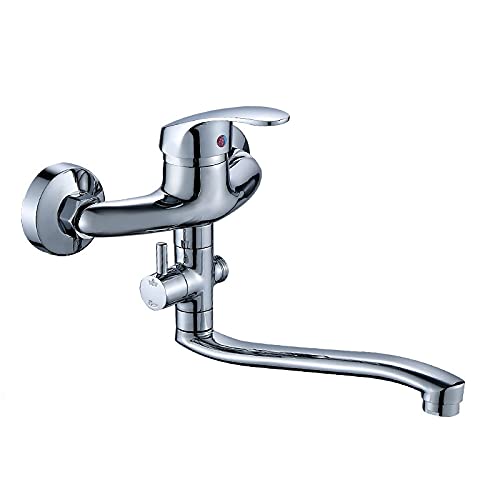Robinet de douche rotatif haut de gamme de 25 cm de long avec inverseur et pommeau robuste
