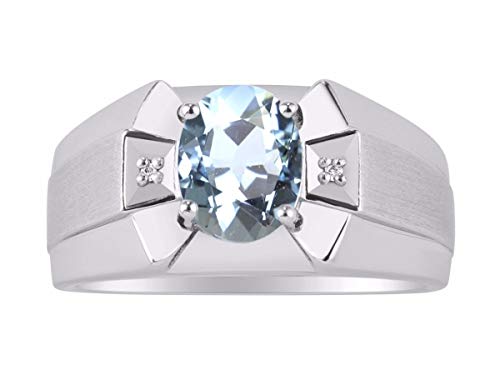Bague aigue-marine diamant véritable bijou femme pierre naturelle mars