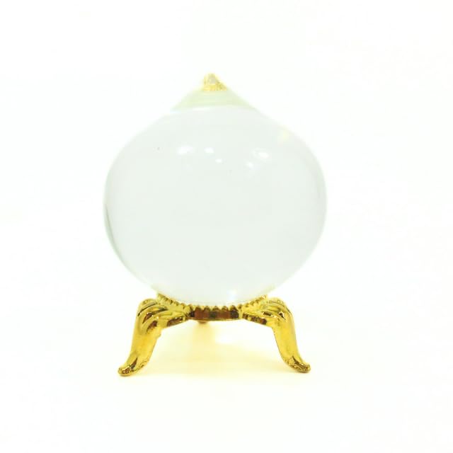 Amazon｜水晶宝珠 摩尼宝珠 如意宝珠 直径約43mm 熔錬水晶製 金台座