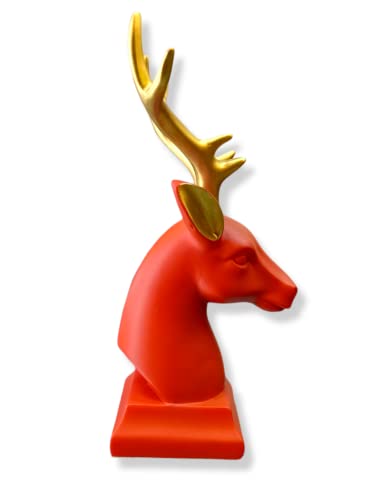Image of AUGEN Polyresin Red Deer Idol Statue Showpiece for Home Decor Decoration and Gifting (1 Piece,9830C)