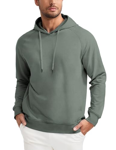 CRZ YOGA Hoodies for Men French Terry Hooded Sweatshirts Workout Athletic Casual Pullover Tops with Pocket