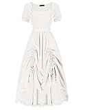 Scarlet Darkness White Victorian Dress Renaissance Faire Costume Women Ball Gown White L