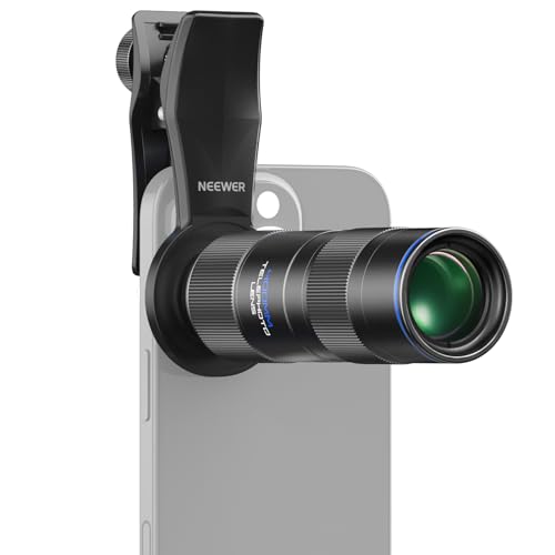 NEEWER 400mm Teleobiettivo per Telefono con Clip Filettata 17mm, Distanza Minima di Macro Focus 70cm, Scatto con Zoom 2X, per Backplate, Phone Cage, Case Compatibile con iPhone Samsung Android, LS-78