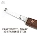 Equine Care Right-Handed Hoof Knife – Razor Sharp Short J2 Steel Blade, Professional Farrier Tool for Horse Hoof Trimming, Goats, Sheep & Livestock | Ergonomic, Rust-Resistant Wooden Handle.