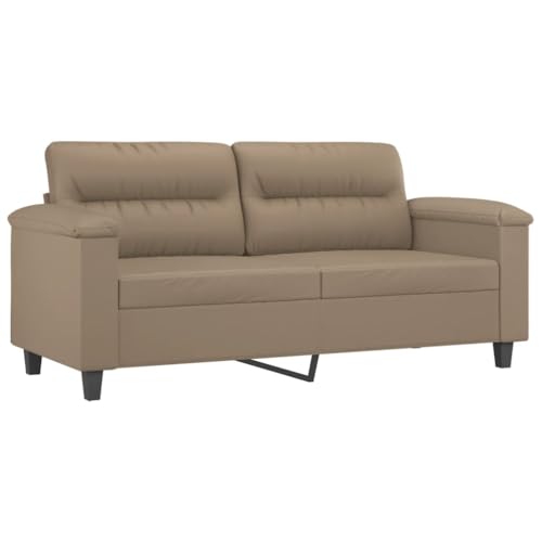 vidaXL Canapé à 2 Places, Fauteuil avec Dossier, Siège avec Accoudoirs, Causeuse de Salon Salle de Séjour Maison, Moderne, Cappuccino Similicuir