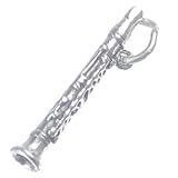 Charm de plata de ley para clarinete .925 x 1 Charm de músico de clarinetes Música