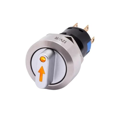 Selector rotativo de 16mm ON-OFF con interruptor de botón metálico SPDT 5