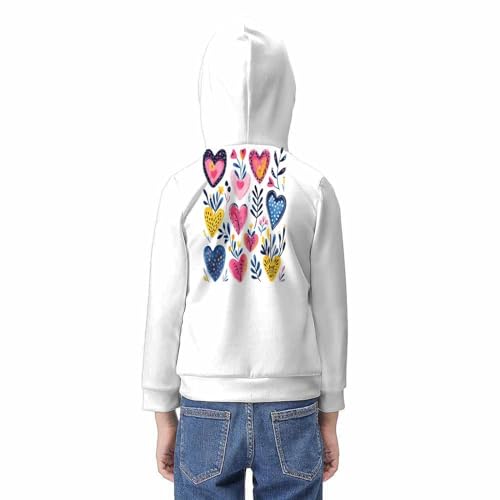 Sweat à capuche fille pull molleton imprimé 3D avec grande poche 13-15 ans