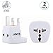 Produktbild Unidapt UK-Stecker-Adapter, USA, USA, auf UK, England, Hongkong, Irland, Netzstecker-Adapter mit Sicherheitsverschluss, lädt 2 Geräte gleichzeitig auf  Typ G (2 Stück)