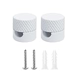 smartect Aluminium Wand- und Deckenpins für Textilkabel [2 Stück, Geriffelt, Weiß] Deckenbefestigung mit Schrauben und Dübeln, Affenschaukel Aufputz-Kabelhalter für eigenes DIY Projekt