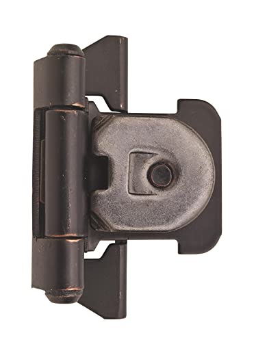 Amerock | Double Demountable Cabinet Hinge | 1/4 Inch (6 Mm) Overlay Hinge | Oil Rubbed Bronze | 2 Pack | Self-Closing Hinge | Cabinet Door Hinge #TOP2