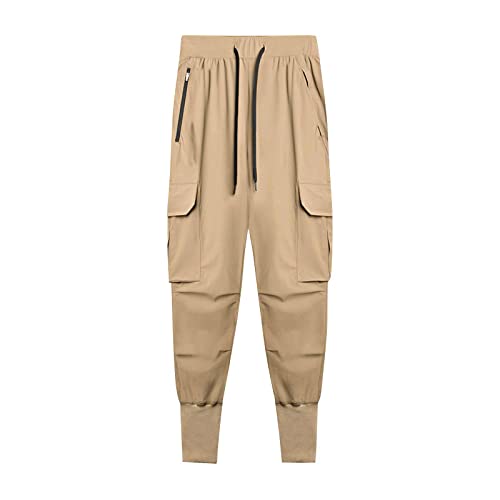 Banana Bucket Mens Casual Jogger Elastic Waist Pants Lightweight Sweatpant Athletic Cargo Pants with Multi Pockets4