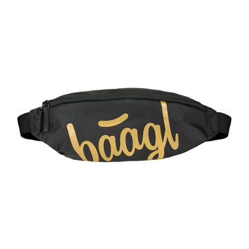 Baagl Bauchtasche für Kinder – Gürteltasche für Jungen, Teenager – Stylische Umhängetasche, Brustbeutel aus robustem Material mit 2-Wege-Reißverschluss (Gold)