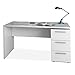 Habitdesign Mesa de Despacho 3 Cajones, Mesa Escritorio, Modelo Stylus, Acabado en Color Blanco Artik, Medidas: 138 (Ancho) x 60 cm (Fondo) x 74 (Alto)