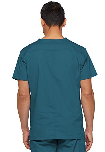 Image of Dickies Mens V-Neck Scrub Top with 5 Pockets - Medical & Nursing Uniform Shirt, Side Vents - 81906