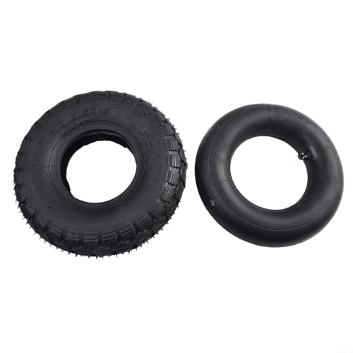 12 Inch 4.10/3.50-5 Inner Tube and Tyre Set – Rubber Construction With Bent Valve For Electric Scooter Wheelbarrow and Tiller