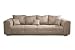 Produktbild CAVADORE Big Sofa Mavericco / XXL Love Seat im modernen Design in Lederoptik / Inklusive Rückenkissen und Zierkissen / 287 x 69 x 108 cm (BxHxT) / Mikrofaser Beige