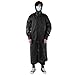 ZJchao Rain Poncho, Portable EVA Hooded Raincoat for Men and Women Outdoor Rainwear Rain Jacket Ponchos for Adults Gear for Camping Hiking Riding, Black (XL)