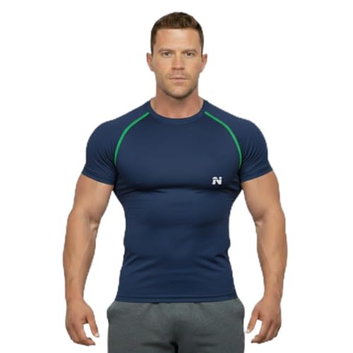Image of NINQ Half Sleeve Compression T-Shirt - Men's Athletic & Sports Tights for Fitness