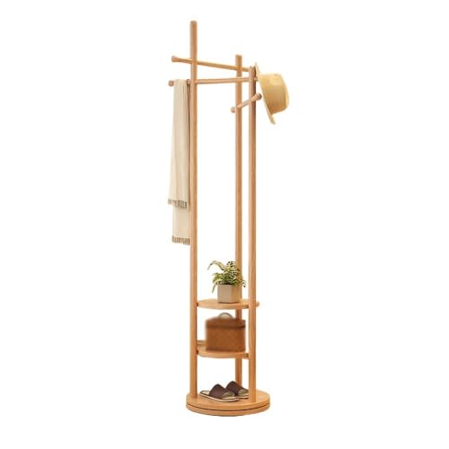 GLigeT ﻿Perchero en Forma de Árbol Perchero de Madera Maciza for Ropa, Perchero de pie for Ropa, Dormitorio, Sala de Estar, Estante Giratorio for Ropa Perchero de Pie(Wood)