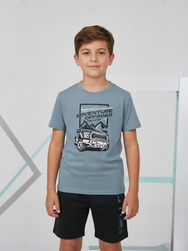 Image of HELLCAT Boys Dress Clothing Set Combo with Tshirts & Shorts - Pack 3