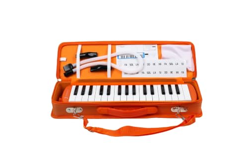 32 Tuşlu Özel Kutu Çantalı Turuncu Melodika (Yedek Ağızlıklı)