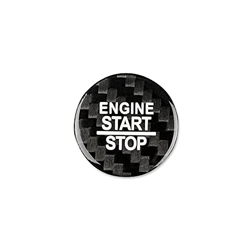 AIRSPEED Carbon Fiber Car Engine Start Button Sticker Cover Interior Ignition Trim Decal for for Dodge Charger Challenger SRT Durango Accessories (Black)