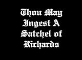 Thou May Ingest A Satchel of Richards Funny LLI | Decal Vinyl Sticker | Cars Trucks Vans Walls Laptop | White | 5.5 x 5.4 in | LLI2411