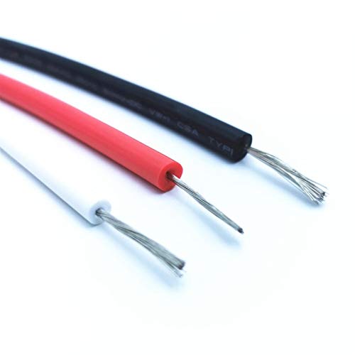 Cavo elettrico flessibile in silicone, cavo in rame e silicone ad alta tensione, 6-20 kV, 16-22 AWG, 150°, multicolore (bianco, 20 kV 20 AWG)