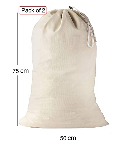 Laundry Bag Large (50 X 75 Cm, Natural, 50 X 75 Cm | Pack of 2 - Image 2