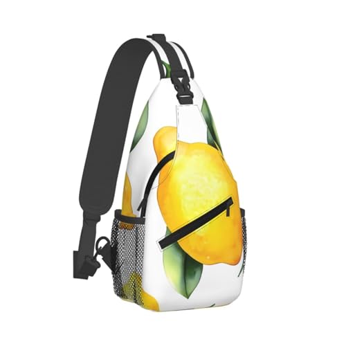 Lemon Fruits Multi Functional Adjustable Single Shoulder Crossbody Bag,Casual Chest Bag, Suitable For Daily Travel,Unisex2