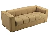 Venta-unica - Sofá Cama de 3 plazas de Tela Tipo Italiano Amarillo Tehama