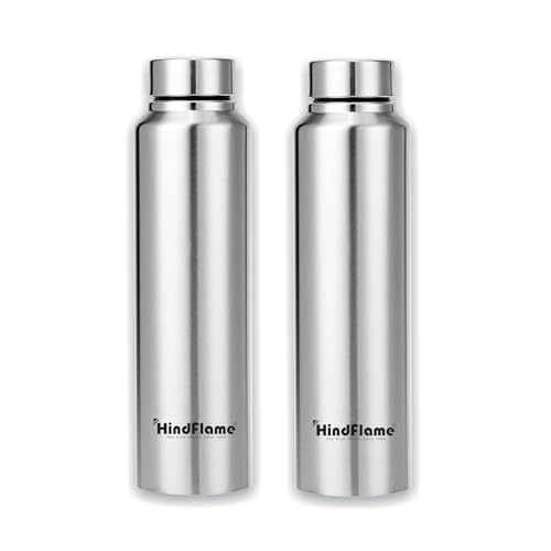 Water Bottles Steel Pro 1 Litre Water Bottles for School, Office, Home, Gym Water Bottle for Men Leakproof, Rust free Stainless Steel Bottle -1000 ml (Pack of 2)